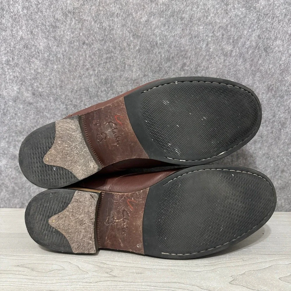 Clarks Flow Top Chukka Boots Mens 10.5 Brown Leather Lace Up‎ Casual Ankle Boots